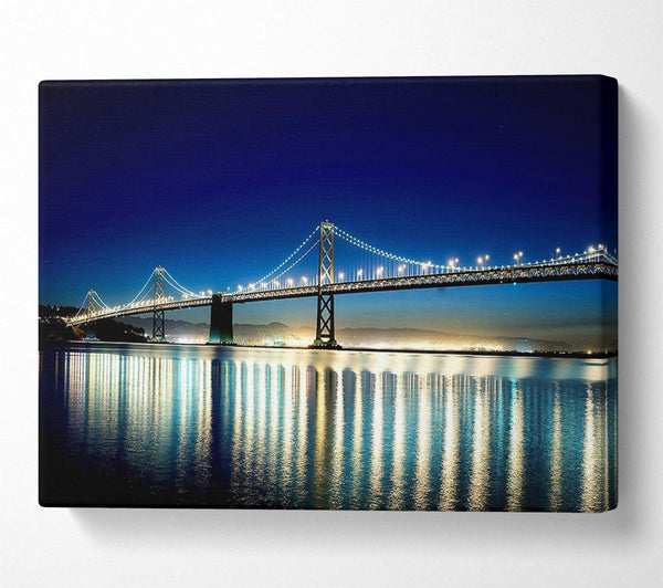  A Canvas Print of Lights Of The Night Bridge Canvas Art