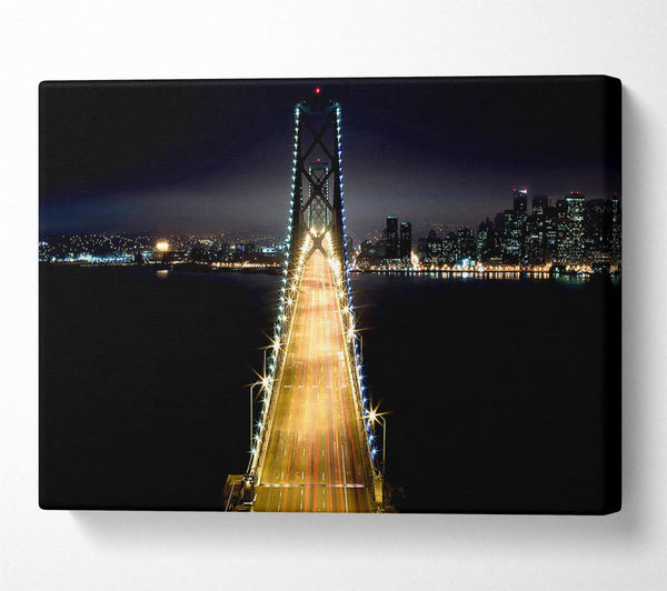  A Canvas Print of Lights on Bay Bridge Canvas Wall Art