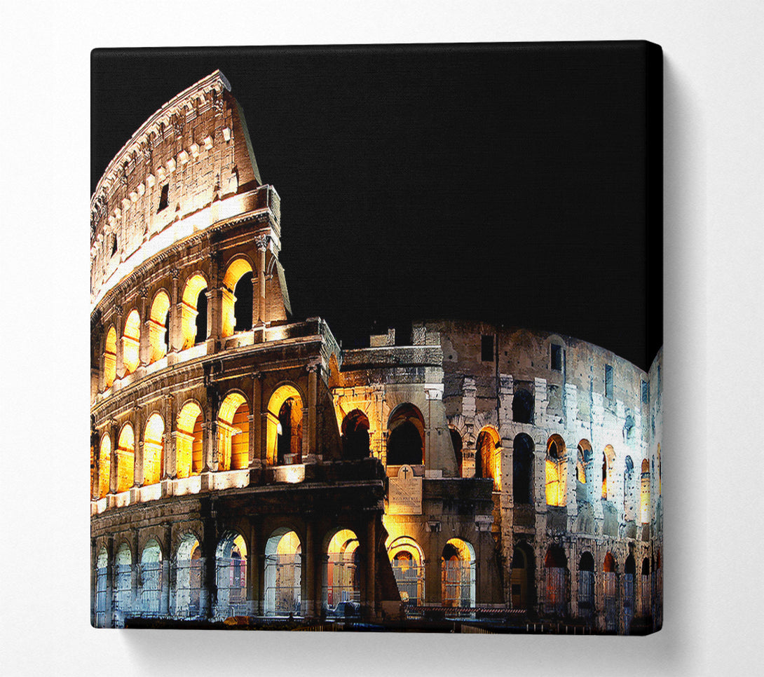  A Canvas Print of Lights Of The Colosseum Canvas Wall Art