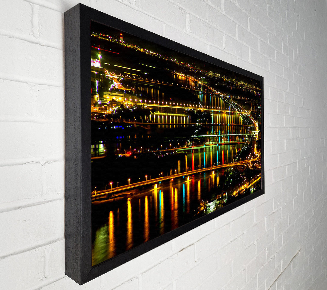  A Canvas Print of Lights At Danube Vienna Canvas Print