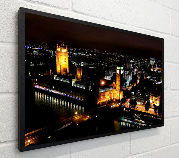 London Ariel View Night Lights