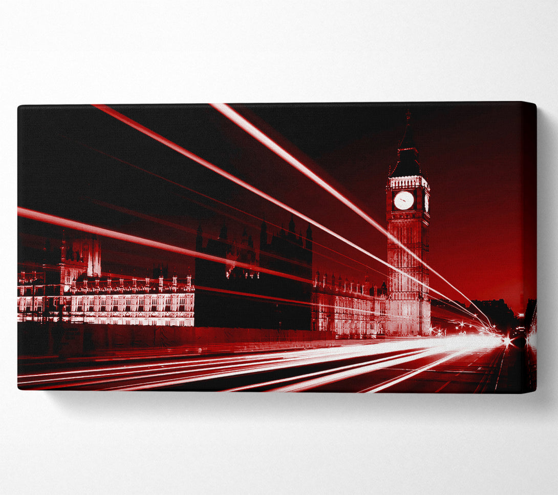  A Canvas Print of London Big Ben City Lights Red Canvas Art
