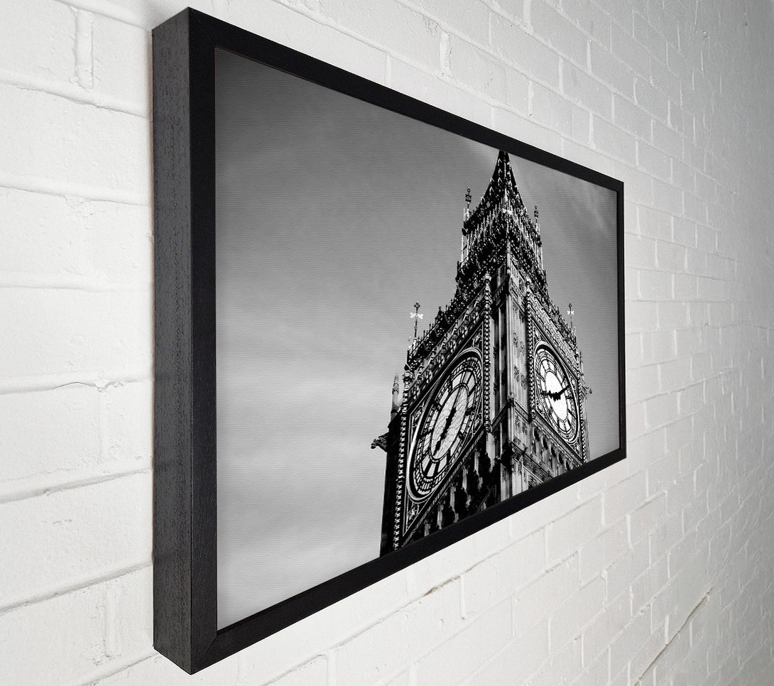  A Canvas Print of London Big Ben Close-Up B n W Canvas Art