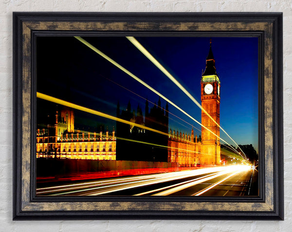 London Big Ben Lights Framed Print