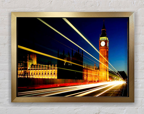 London Big Ben Lights Framed Print