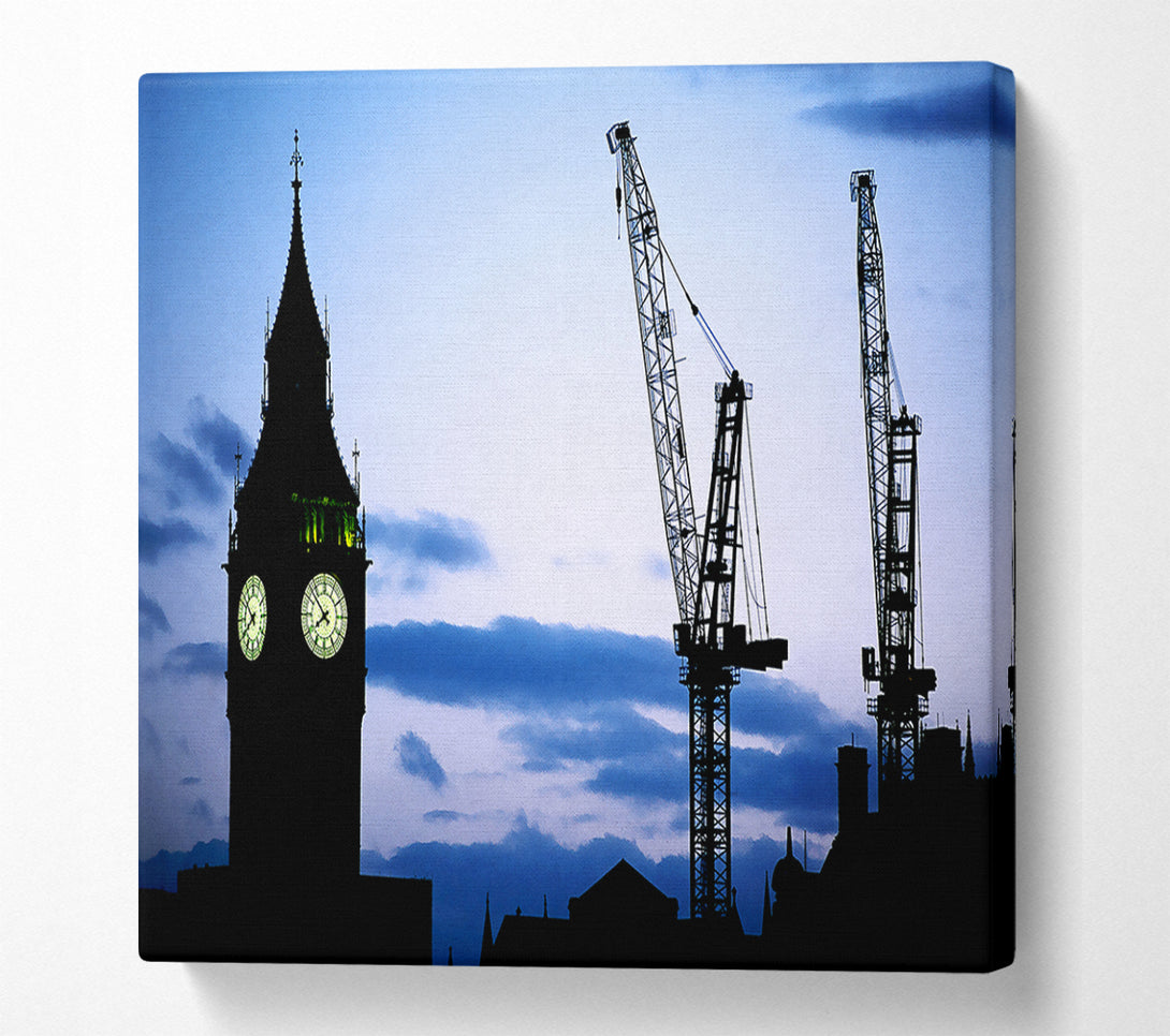  A Canvas Print of London Big Ben Lilac Night Skys Canvas Art
