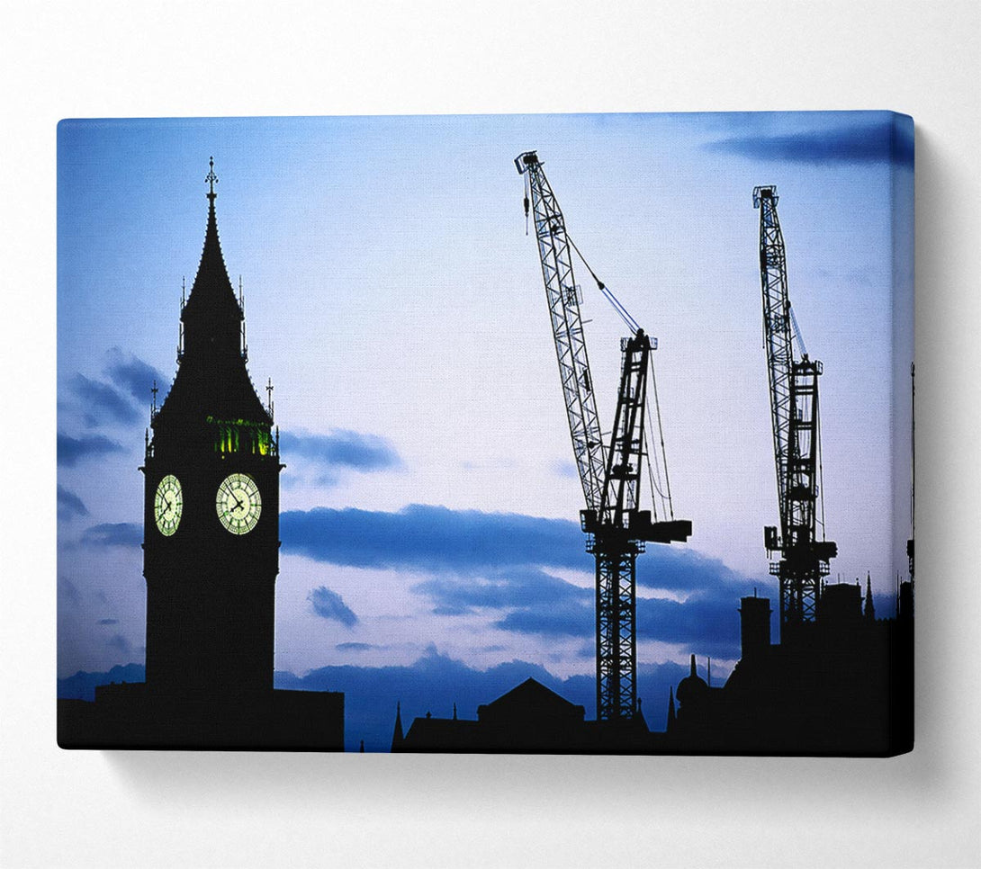  A Canvas Print of London Big Ben Lilac Night Skys Canvas Art