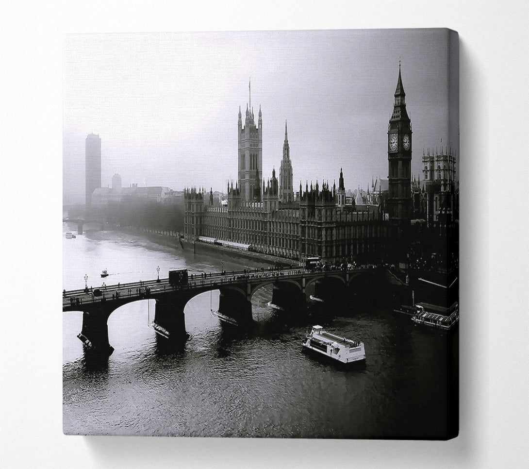  A Canvas Print of London Black And White Canvas Print