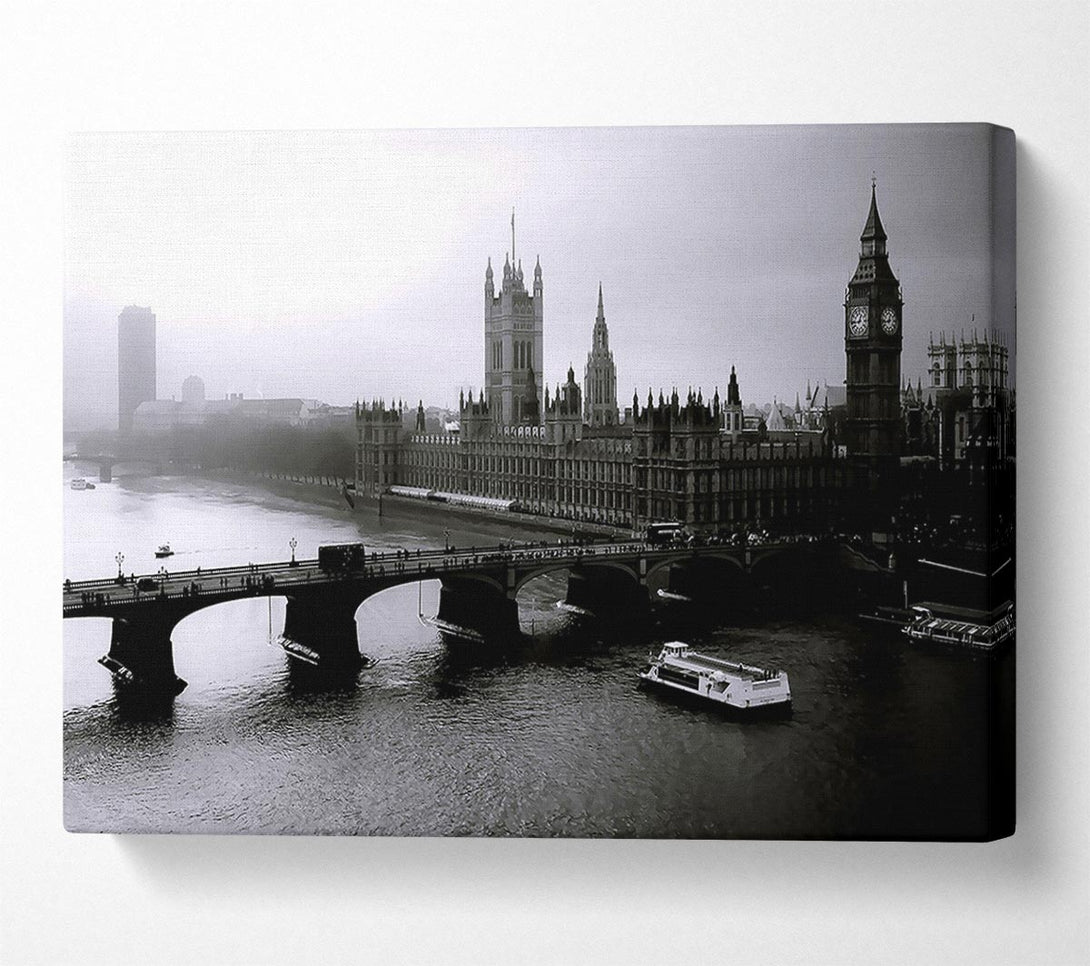  A Canvas Print of London Black And White Canvas Print