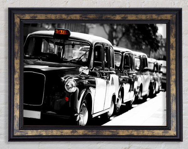 London Black Cabs Framed Print