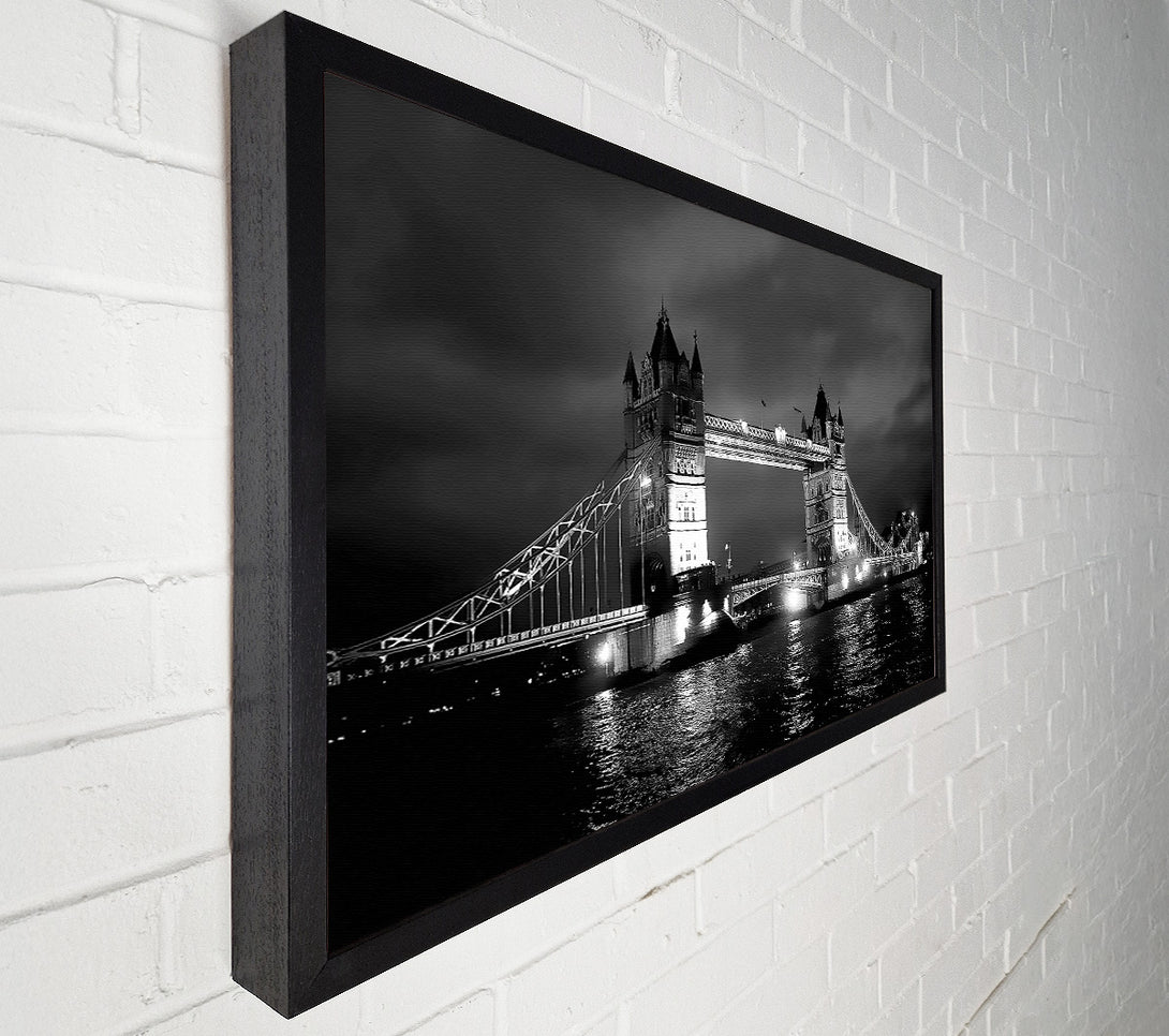  A Canvas Print of London Bridge At Night B n W Canvas Print