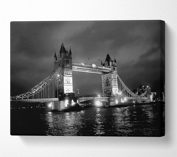  A Canvas Print of London Bridge At Night B n W Canvas Print