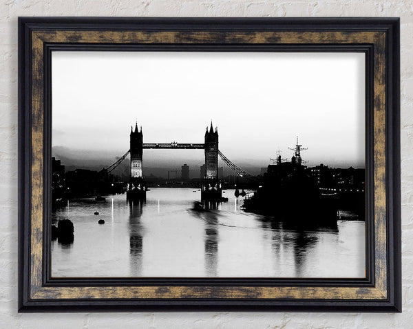 London Bridge B n W Framed Print