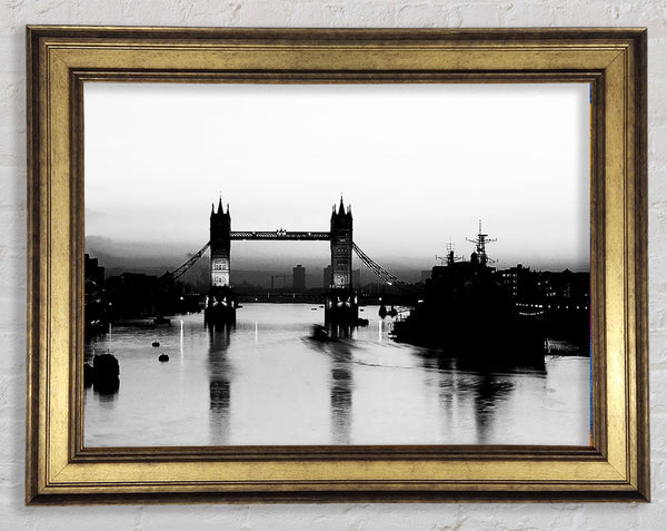 London Bridge B n W Framed Print
