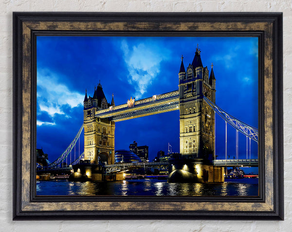London Bridge Blue Evening Skys Framed Print