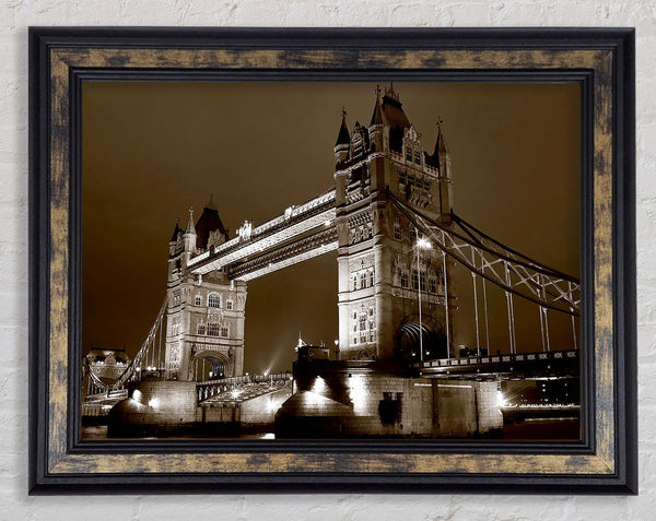 London Bridge Chocolate Skys Framed Print