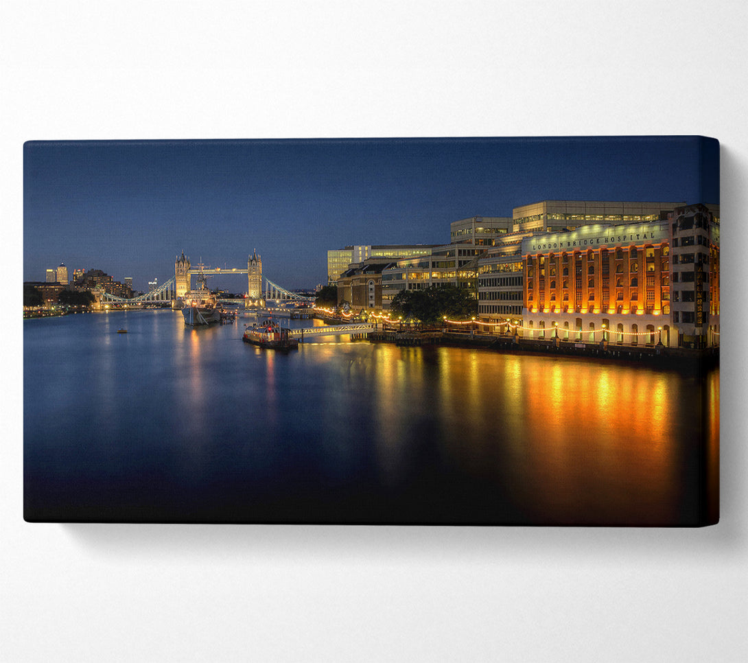  A Canvas Print of London Bridge Hospital At Night Canvas Art