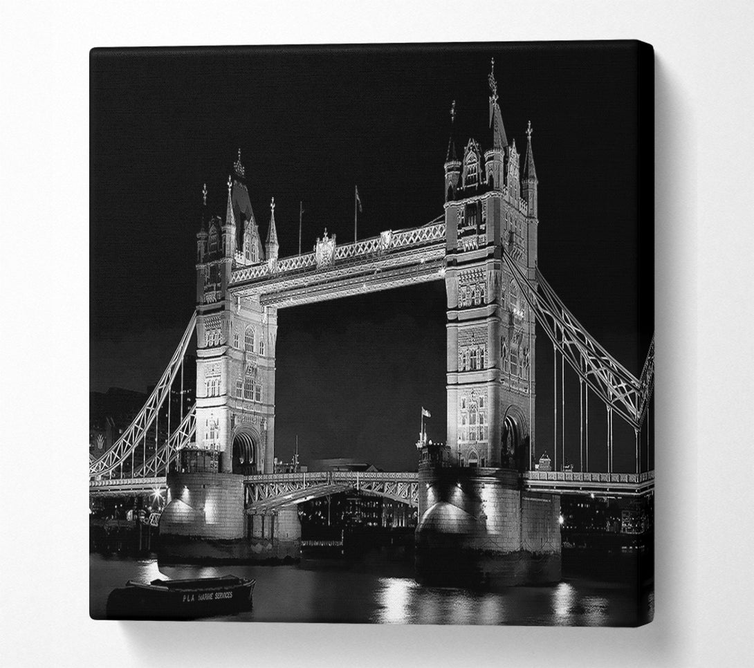  A Canvas Print of London Bridge Retro B n W Canvas Print