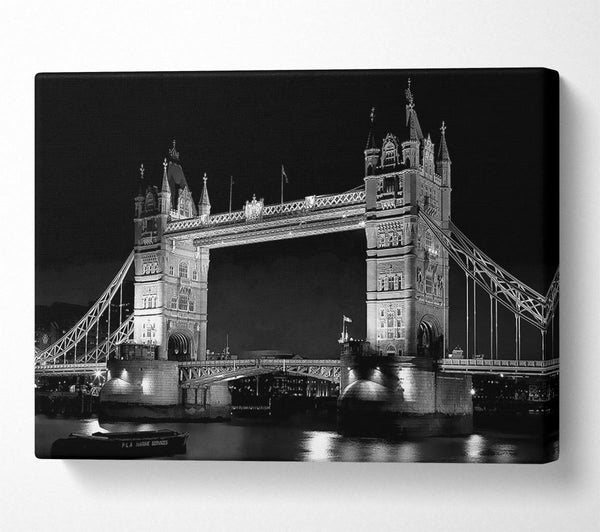  A Canvas Print of London Bridge Retro B n W Canvas Print