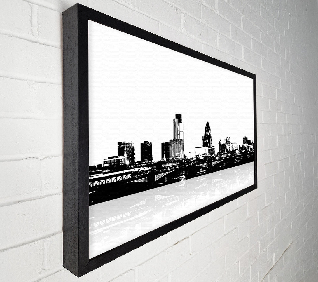  A Canvas Print of London City Waters B n W Canvas Wall Art