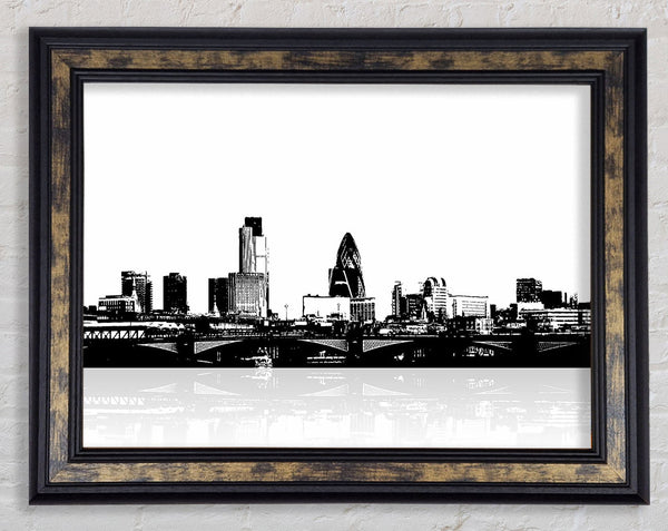 London City Waters B n W Framed Print