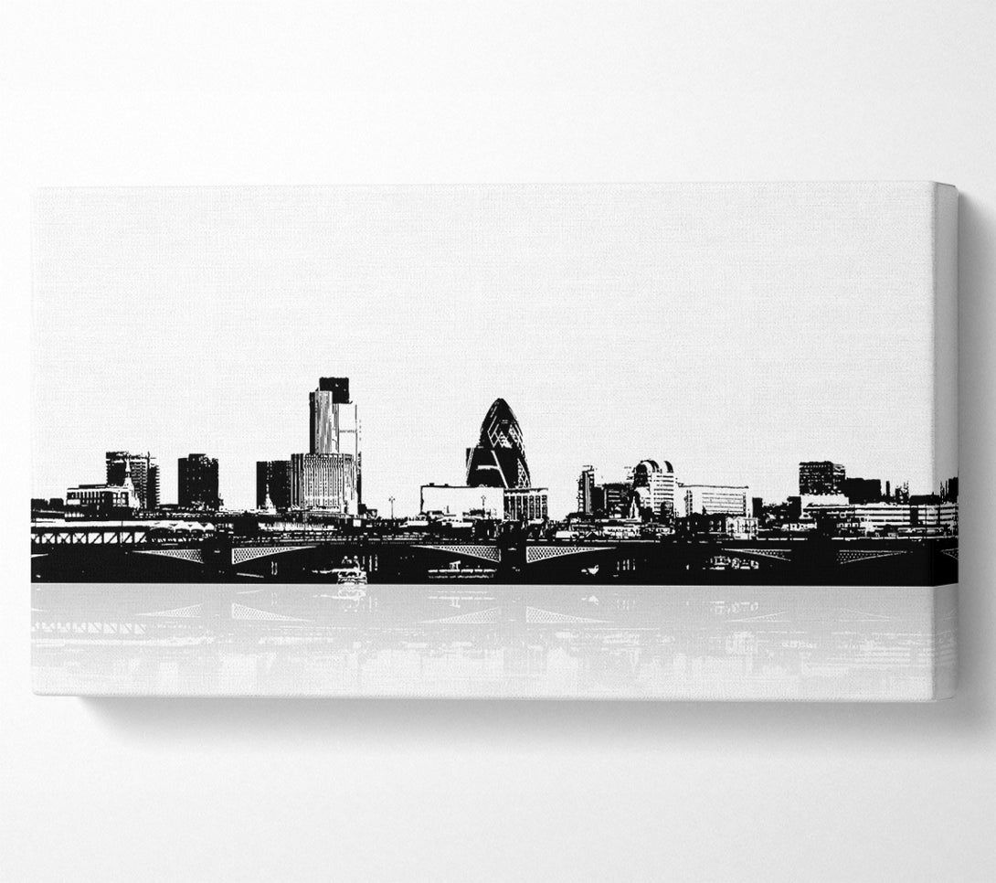  A Canvas Print of London City Waters B n W Canvas Wall Art