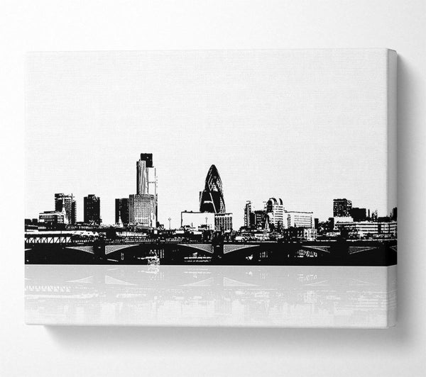  A Canvas Print of London City Waters B n W Canvas Wall Art