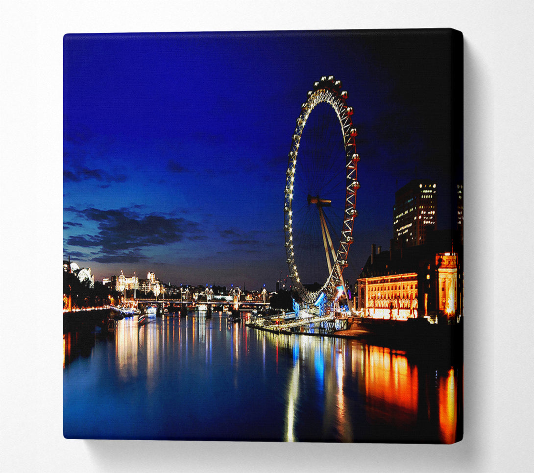  A Canvas Print of London Eye At Night Canvas Print