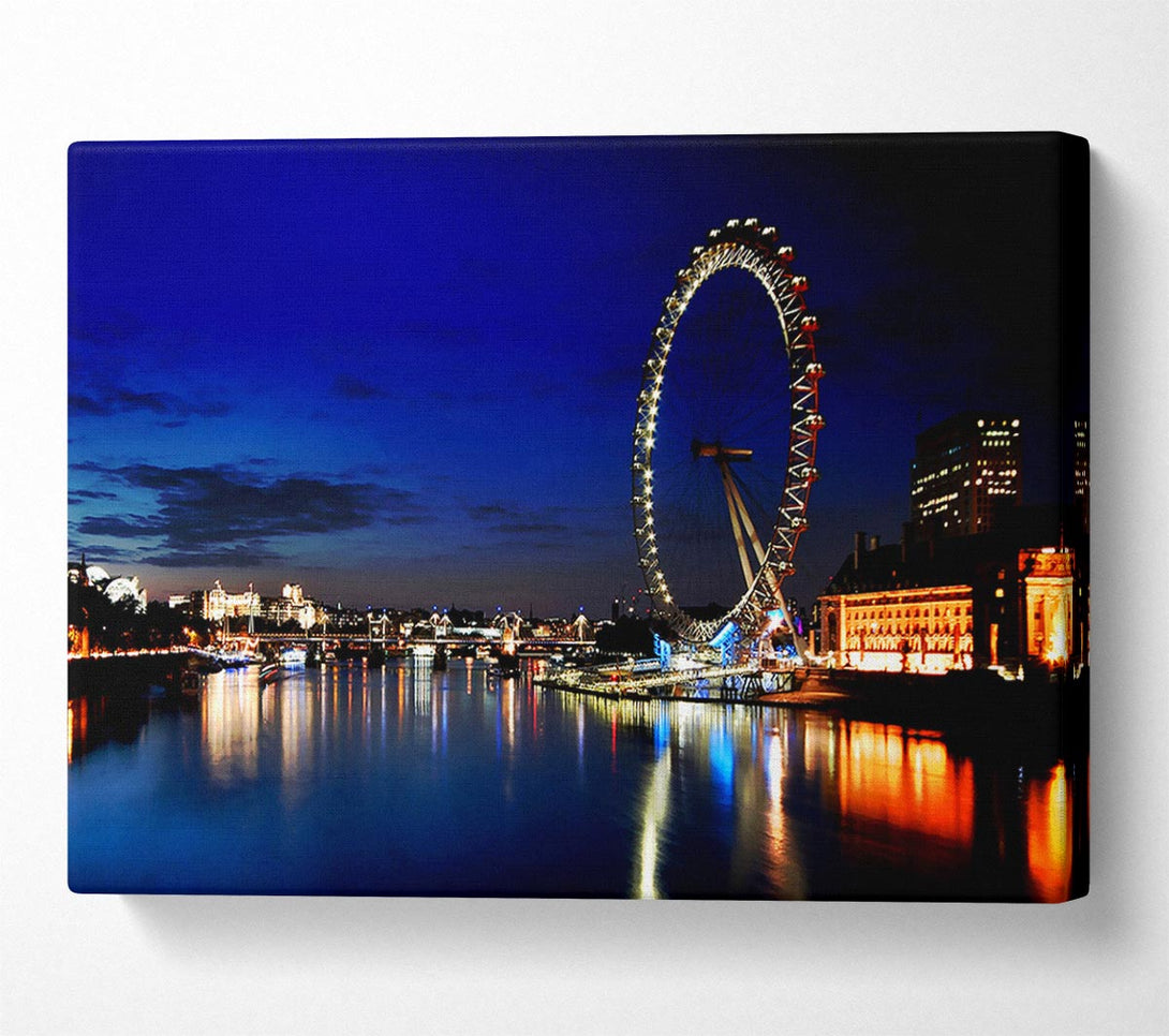  A Canvas Print of London Eye At Night Canvas Print