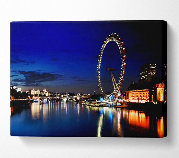  A Canvas Print of London Eye At Night Canvas Print