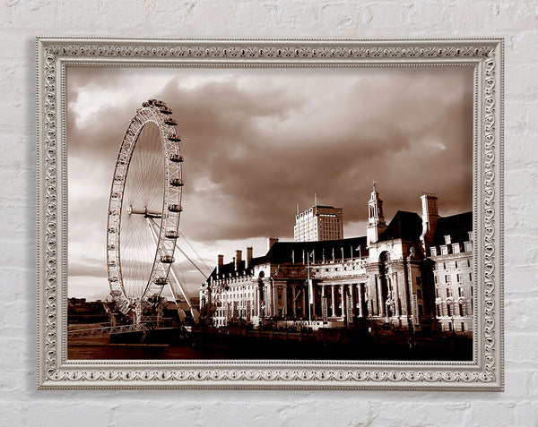 London Eye Brown Framed Print
