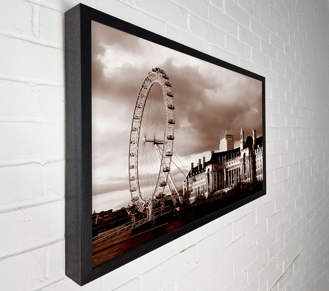  A Canvas Print of London Eye Brown Canvas Art