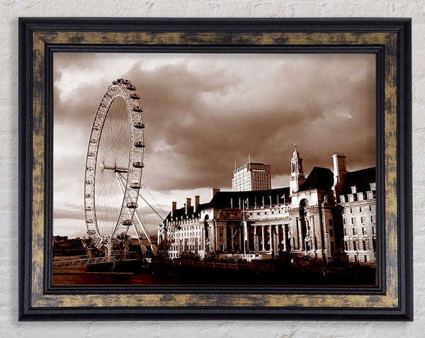 London Eye Brown Framed Print