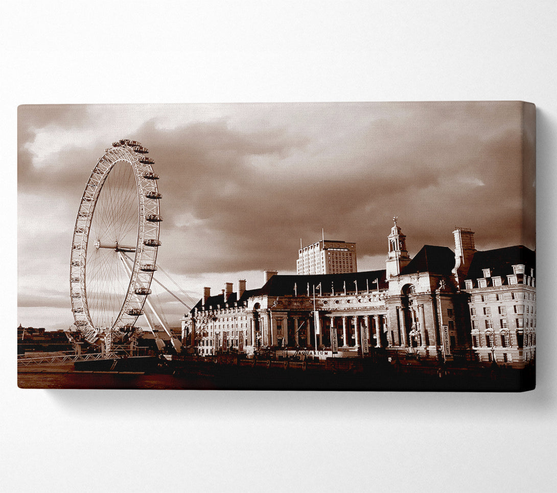 A Canvas Print of London Eye Brown Canvas Art