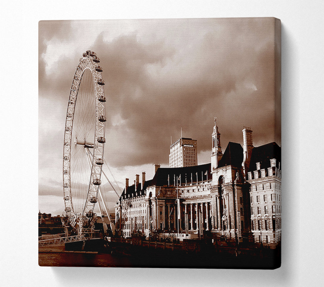  A Canvas Print of London Eye Brown Canvas Art
