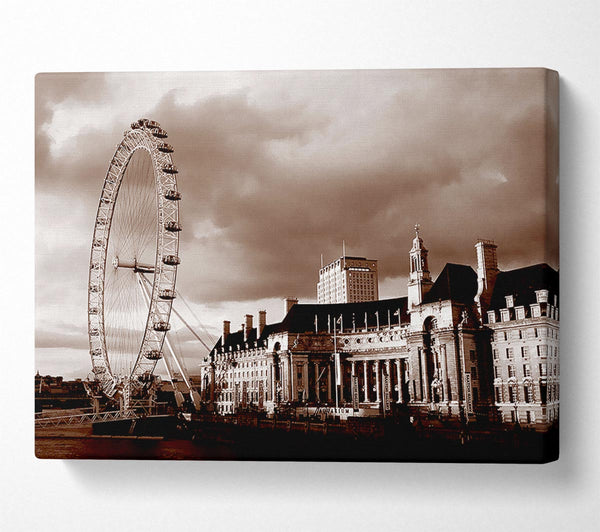  A Canvas Print of London Eye Brown Canvas Art