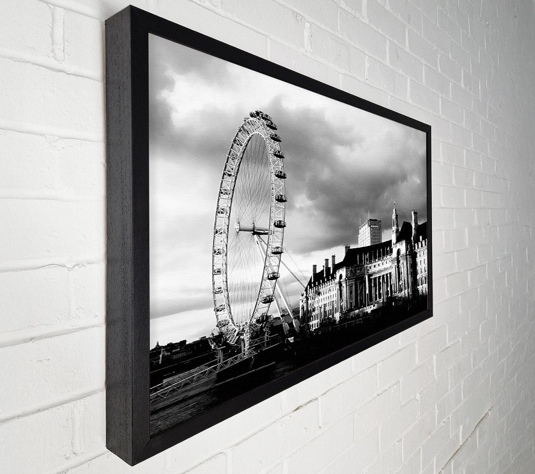  A Canvas Print of London Eye Clouds B n W Canvas Art