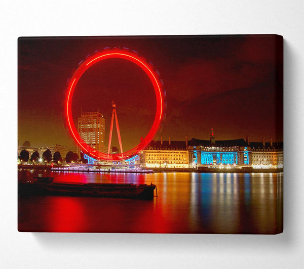  A Canvas Print of London Eye From Victoria Embankment Canvas Wall Art