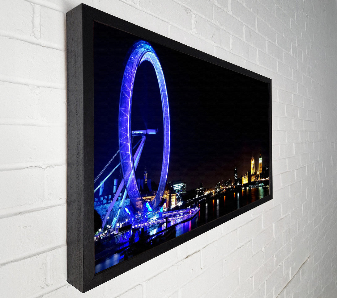  A Canvas Print of London Eye Blue Uk Canvas Print