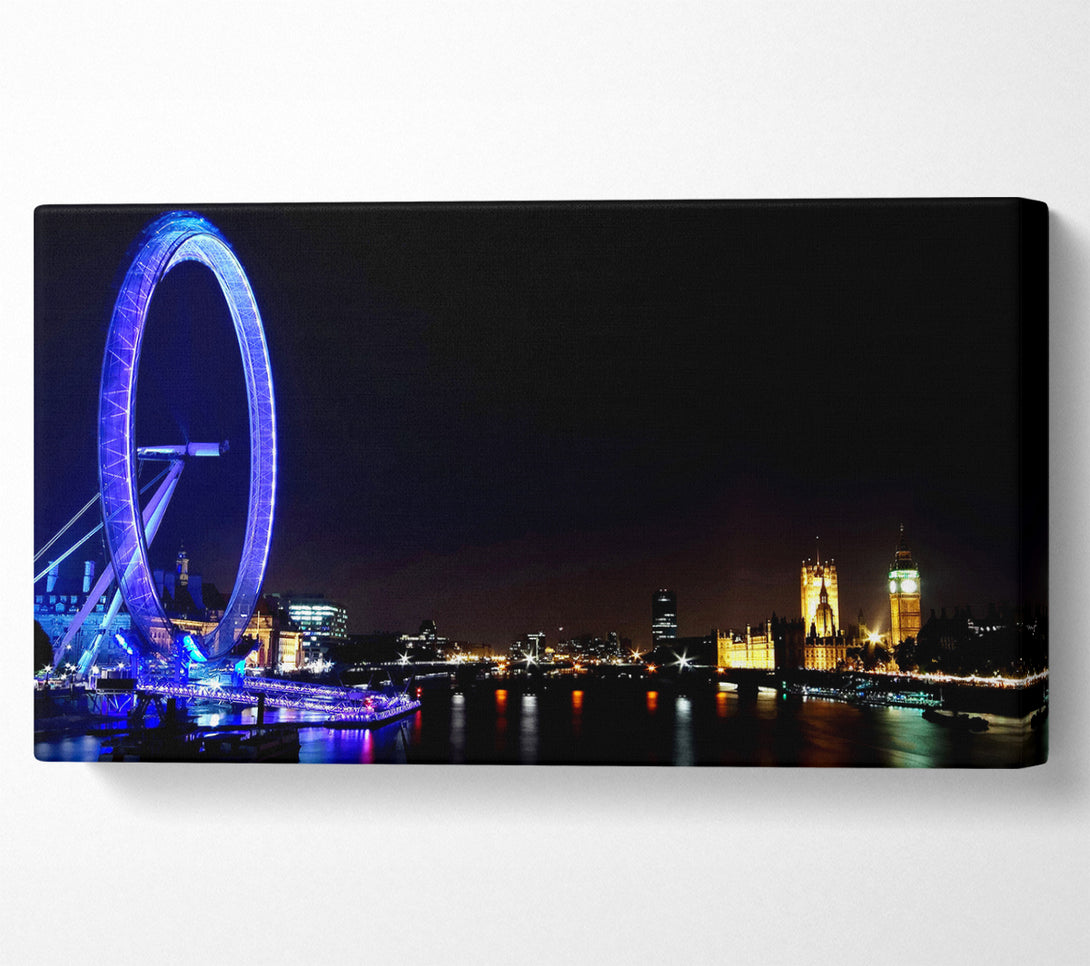  A Canvas Print of London Eye Blue Uk Canvas Print
