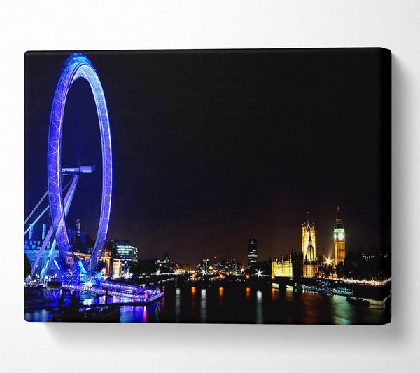  A Canvas Print of London Eye Blue Uk Canvas Print