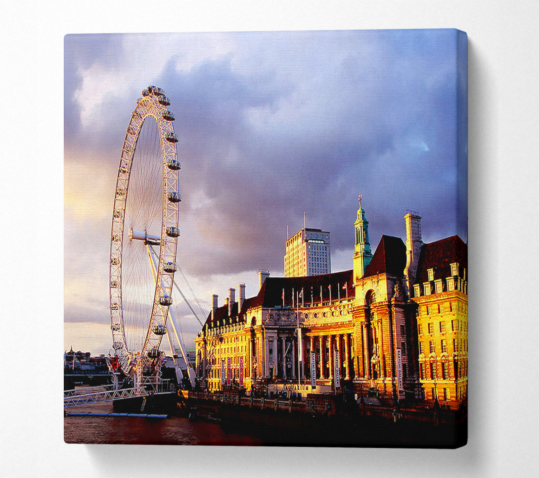  A Canvas Print of London Eye Morning Light Canvas Print