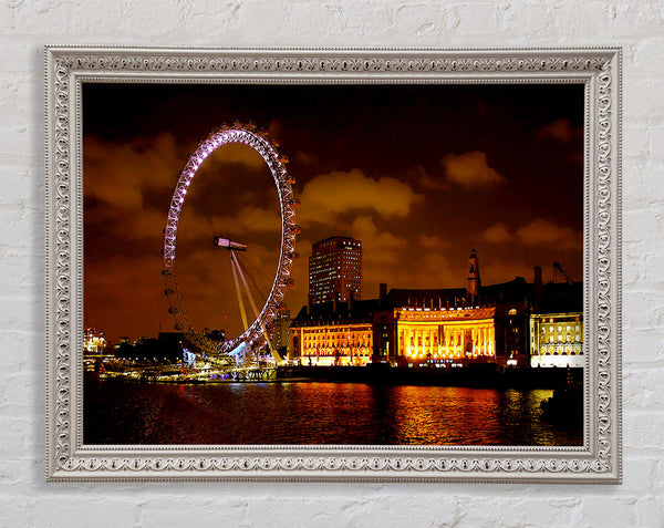 London Eye Night Skys Framed Print