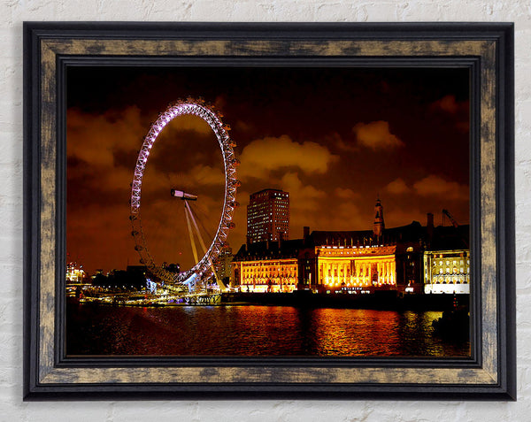 London Eye Night Skys Framed Print