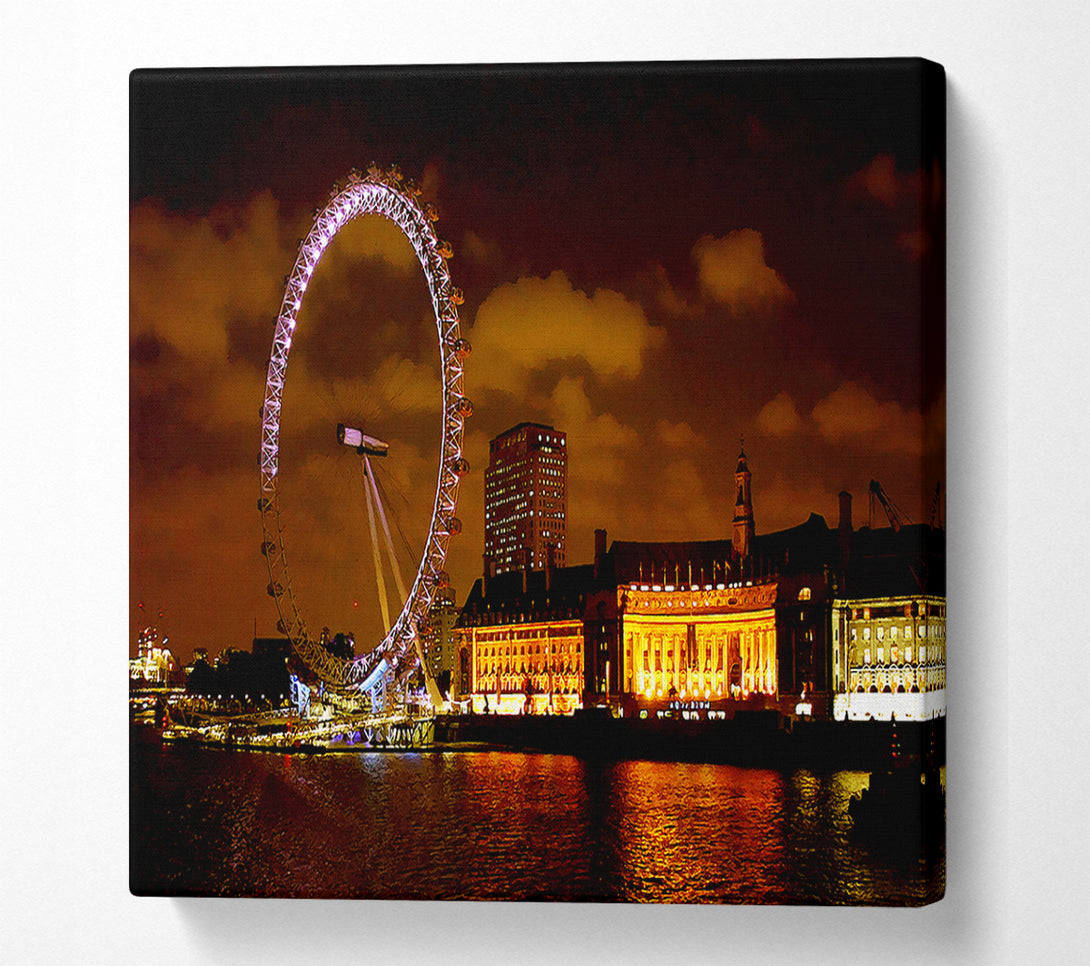  A Canvas Print of London Eye Night Skys Canvas Wall Art