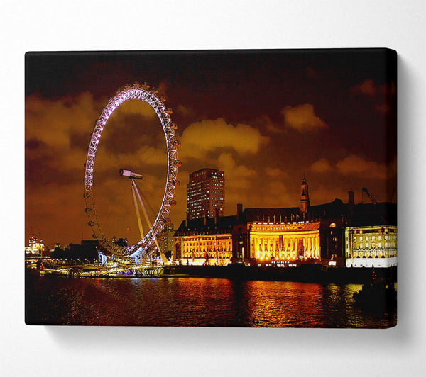  A Canvas Print of London Eye Night Skys Canvas Wall Art