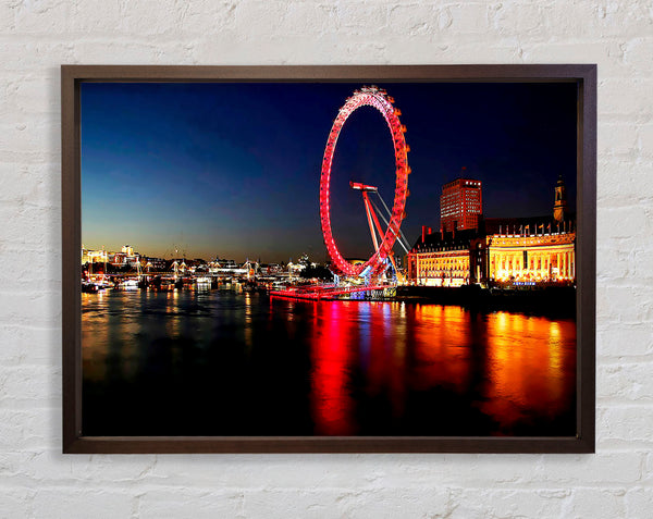 London Eye Red Reflections Framed Print