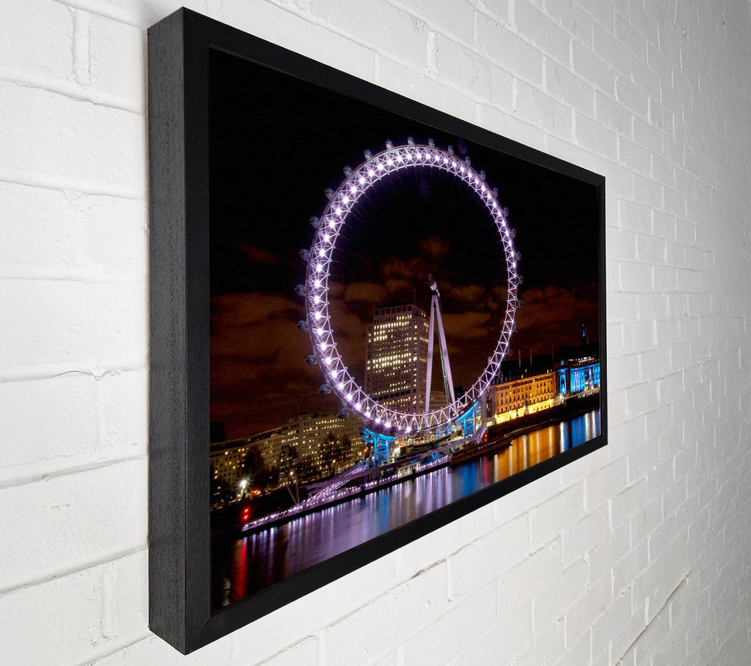  A Canvas Print of London Eye Water Lights Canvas Print