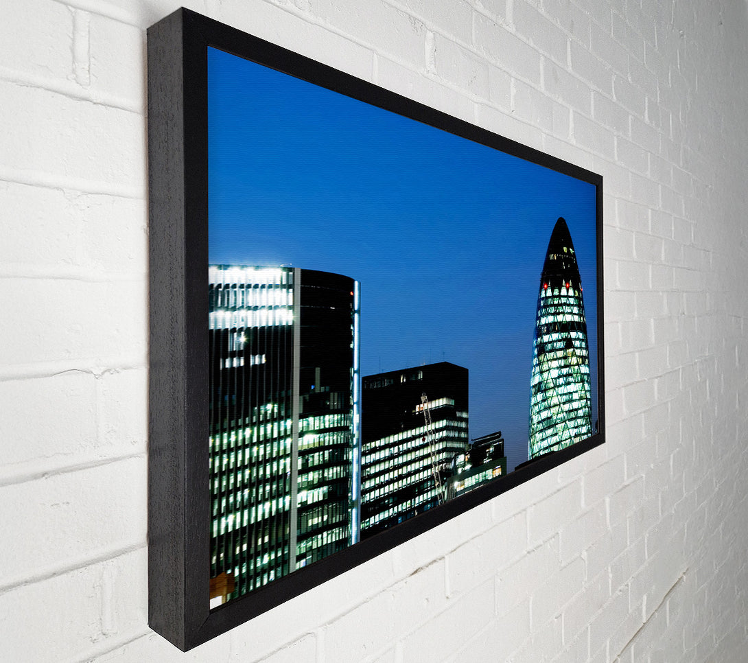  A Canvas Print of London Gherkin Night Lights Canvas Wall Art