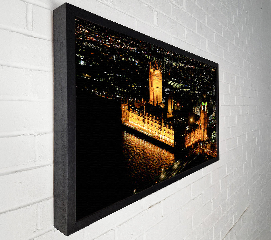  A Canvas Print of London Houses Of Parliament Ariel View Canvas Print